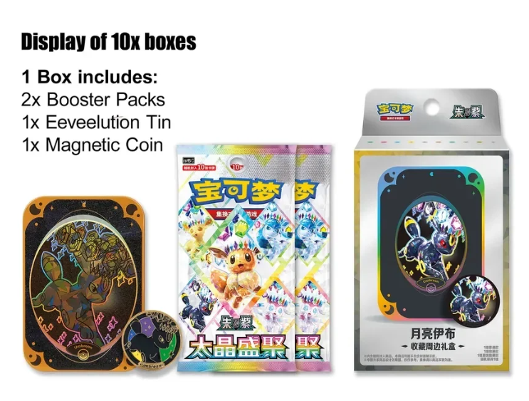 Caja metálica de exhibición Pokémon Terastal Gathering CN